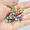 100Pcs Letter Jewelry Accessories Mixed Color Flat Bead Acrylic Loose Beads Square Bead New High-quality