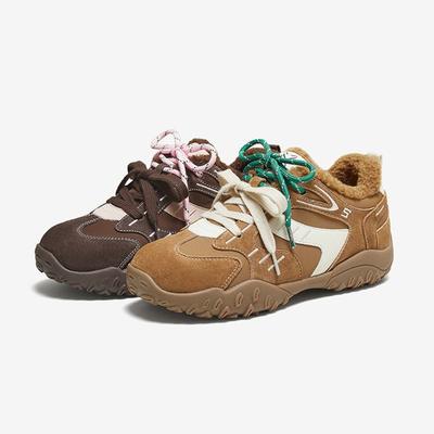 Версия из коровьей кожи, увеличивающая рост, женские осенне-зимние новые универсальные повседневные спортивные туфли на субплатформе