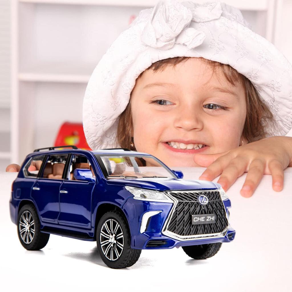 Lexus 570 Off-Road в масштабе 1/24, модель роскошного внедорожника, игрушечный автомобиль из цинкового сплава со звуком и светом для детей, подарок для мальчиков и девочек
