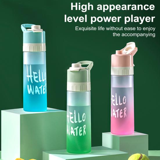 Охлаждающий туман, 650 мл. Бутылка с распылительной водой. Функция тумана без BPA. Портативный спортивный контейнер для воды. Сохраняйте прохладу. Кружка-распылитель для фитнеса на открытом воздухе. Велоспорт. Туризм.