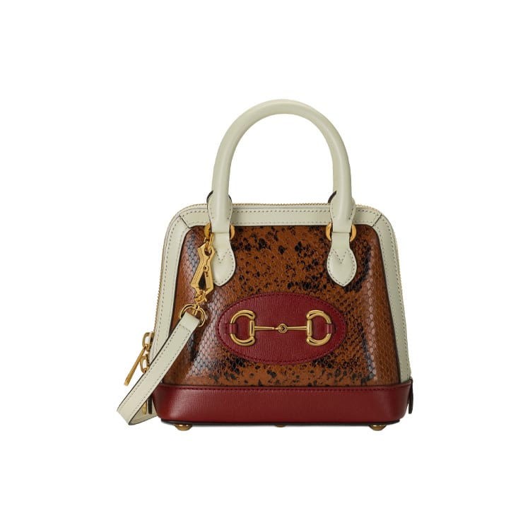 GUCCI Python Skin Leather Shoulder Bag, Crossbody Bag, Handbag Mini Women's Brown/Multicolor 640716-L4RBS-2767