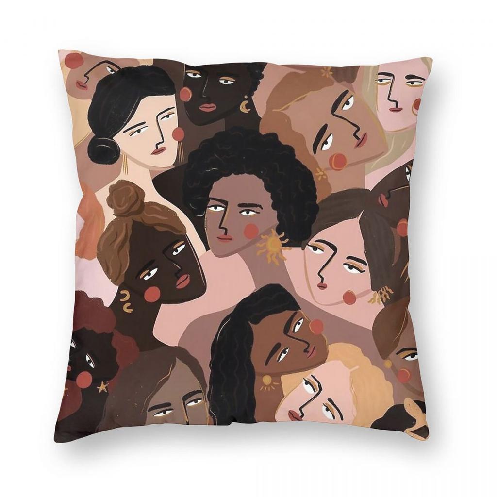 Womens Supporting Women Black Life Matters Square Pillowcase Polyester Linen Velvet Pattern Decorative Room Cushion Cover