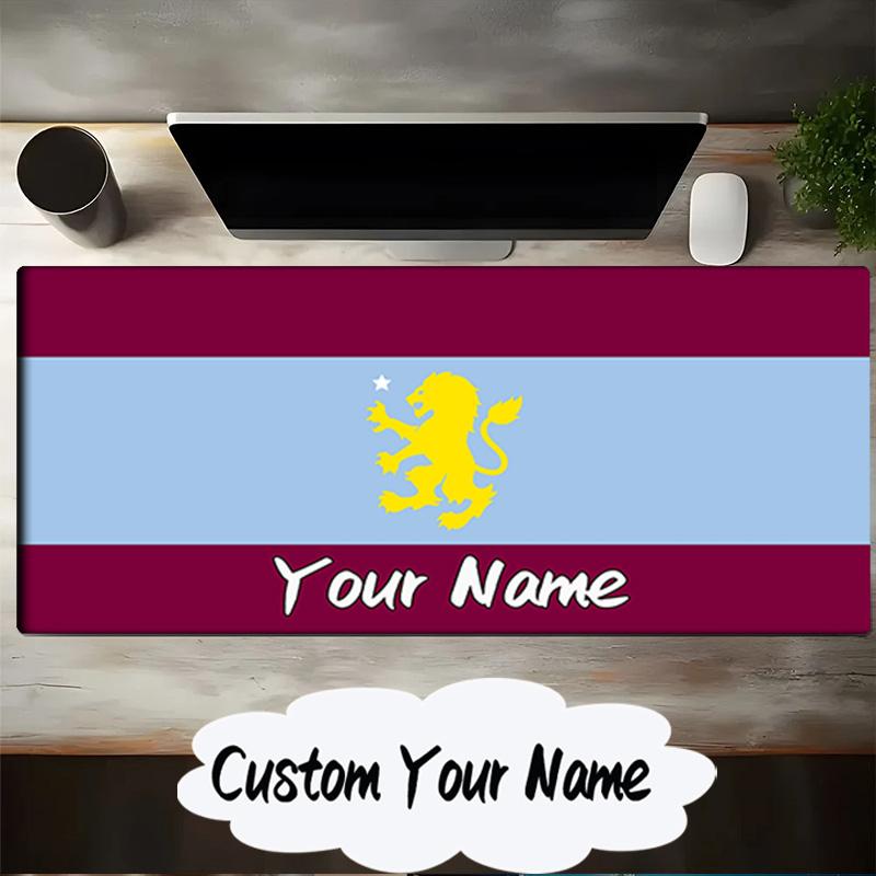Custom Name Mouse pad Football Villa Design Mouse pad, Gaming Mouse Pad, keyboard pad, Desk Decor for computer notebook Fan Birthday Gift