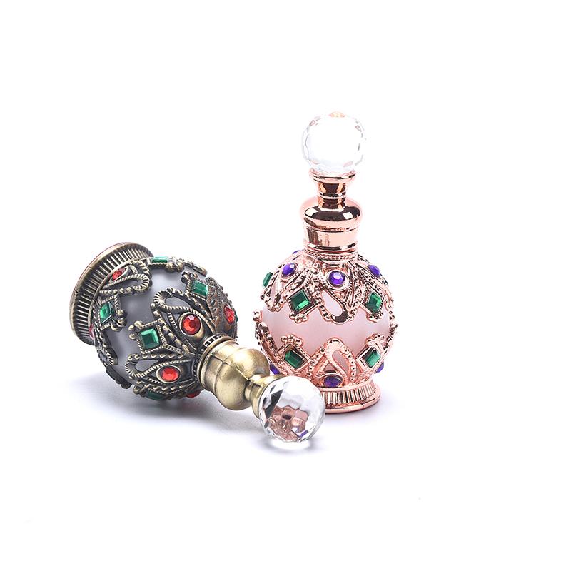 1X винтажный металлический флакон для духов в арабском стиле, пустые многоразовые бутылки, контейнер