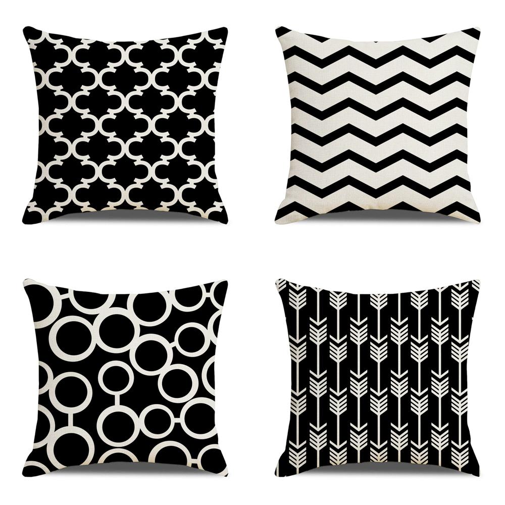 Скандинавская декоративная подушка с геометрическим рисунком, чехол для диванной подушки, современный домашний декор, квадратная наволочка, наволочка из персиковой кожи