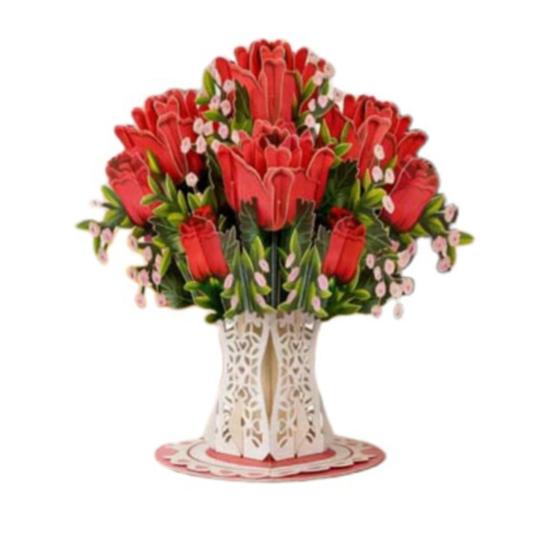 Forever-Blooming 3D Pop-Up Flower Recyclable Paper Romantic Memories Valentine’s Card Eternal Card Handmade Day Anniversary Birthday