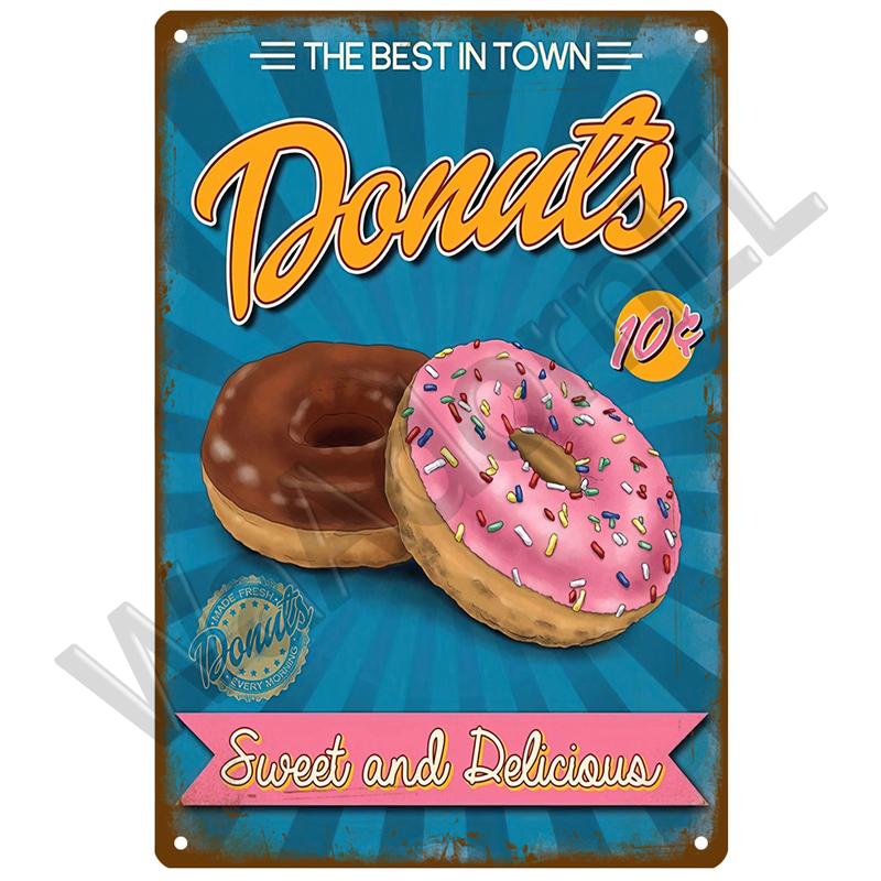 Ретро-столовая Жестяная вывеска Плакат Винтажные настенные постеры Металлическая вывеска Декоративная настенная тарелка Кухонная табличка Металлические винтажные аксессуары для декора