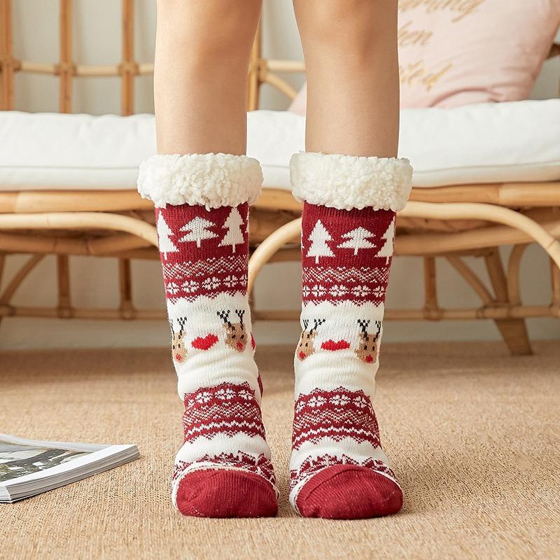 Women Winter Warm Soft Indoor Socks Cozy Plus Pile Carpet Sleeping Sock