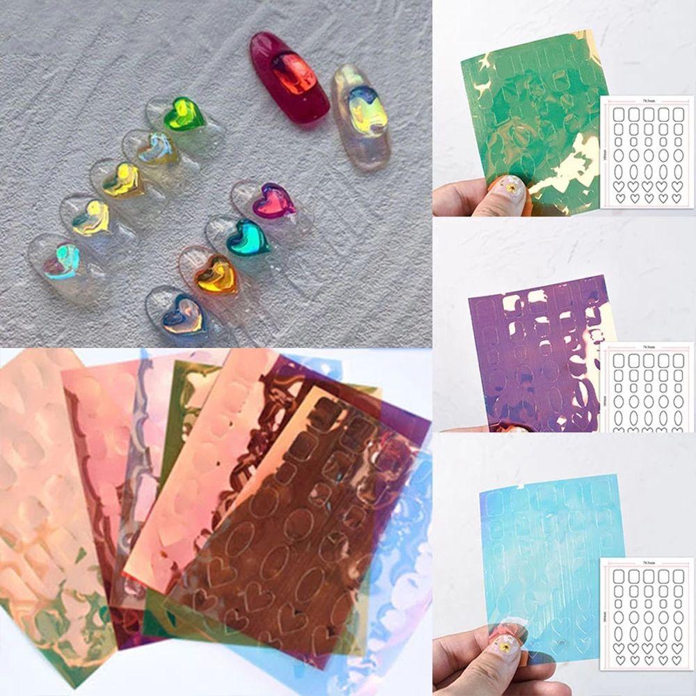 Украшение Маникюр Лазерные Ногти Пленка Ноготь Кубик Льда Наклейка 3D Целлофановая Бумага Аврора Ногтевые Фольги