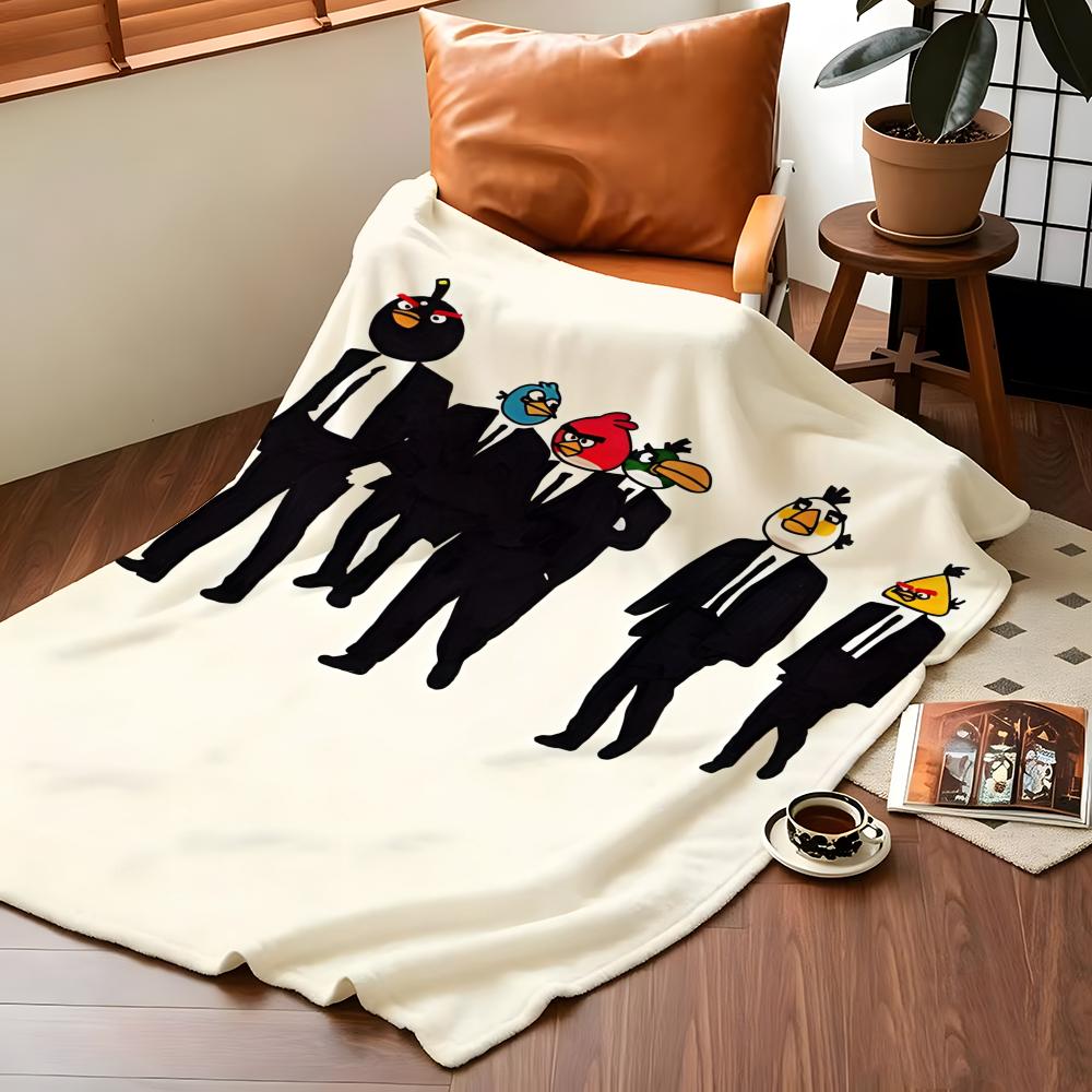 Game A-Angry B-Birds Throw Flannel Cozy Print Blanket, Portable, Durable Machine Washable Cute Cool
