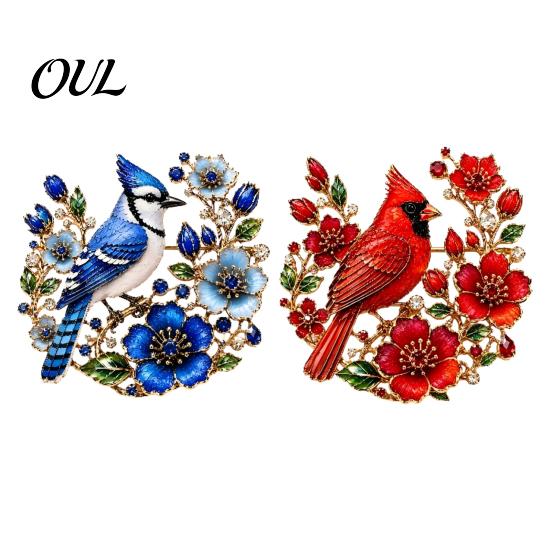 Decorative Brooch Vintage Flower Bird Pin, Alloy Lapel Pin for Coats Metal Coat Suits Dresses Scarves, Jewelry Accessory Women