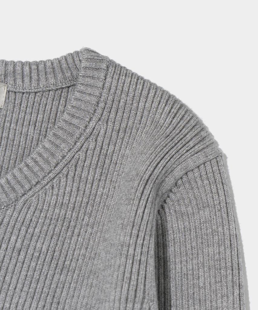ROIDESROIS Scarf Set Round Neck Ribbed Knit (Gray)