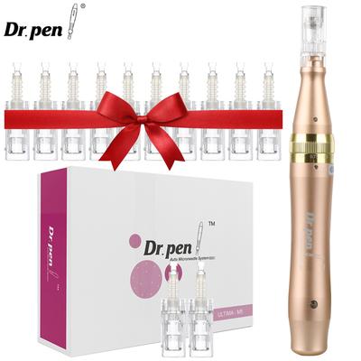 M5W перезаряжаемая ручка для микронидлинга против морщин, удаления шрамов, прыщей, дерма-ролика, микроигла MTS для красоты, уход за кожей с 10 шт. картриджей с иглами