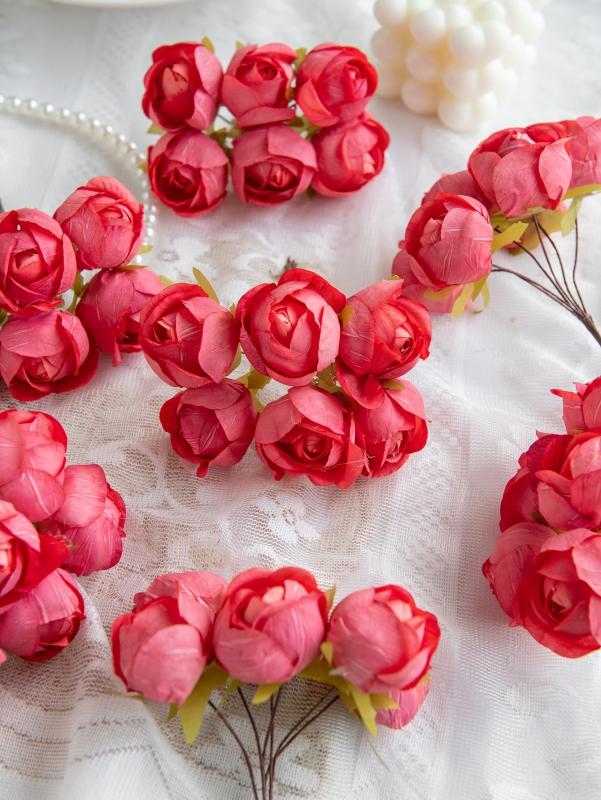 Artificial Flowers Silk Mini Bouquet High Quality Outdoor Garden Wedding Wreath Home Room Table Decora Scrapbook Bridal Diy Gift