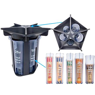 Копилка для монет, органайзер для монет, счетчик, машина с 5 в 1 сортировщиком монет, держателем для трубчатых оберток, эффективный счетчик сдачи, копилка для монет