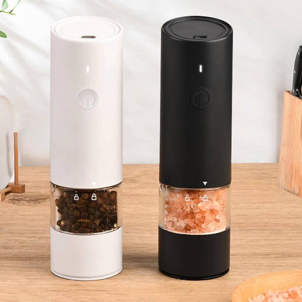 USB Rechargeable Electric Salt and Pepper Grinder with Light Pepper Mill Bottle Dinning Table