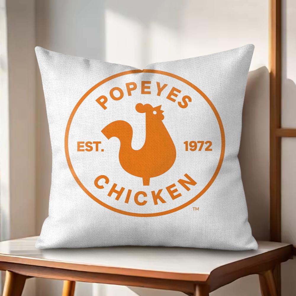 Fried Chicken PPopeyeS Cushion Cover Natural Linen Organic Fabric DoubleSided Printing Couch Pillow Covers Home Decor