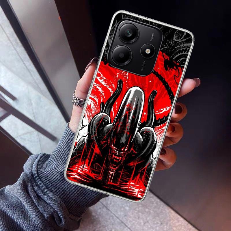Cool A-Alien X-Xenomorph Phone Case For Xiaomi Redmi Note 10 11 12 13 14 15 Pro Plus 11S 12S 14S 11T 11E 10S Soft TPU Back Cover