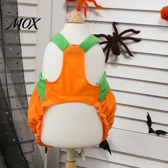 Funny Cat Apparel Pumpkin Halloween Dog Costume, Soft Polyester Pet Clothes with Puppy Outfit Comfortable Strap, Decorative for Holiday Parties