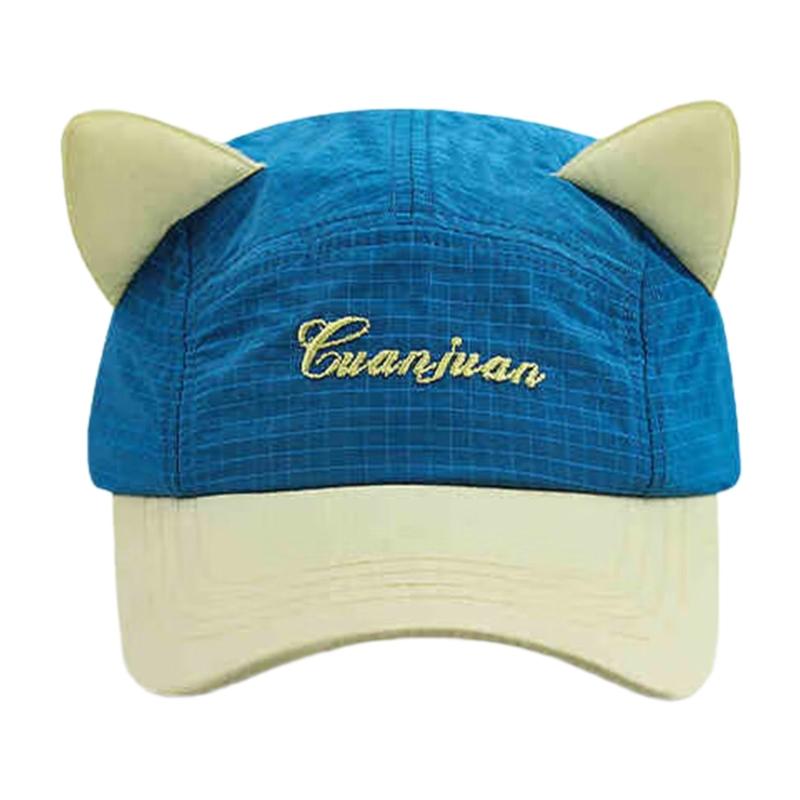 Современные солнцезащитные кепки с ушками кошки и солнцезащитными очками, дышащие, защищающие от солнца, кепки-snapback для активного отдыха на природе