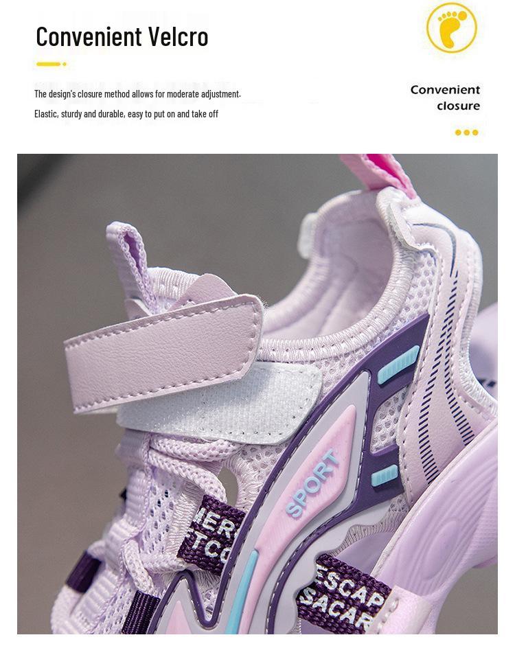 Детские нескользящие спортивные сандалии с закрытым носком на липучке - Мягкая подошва, пляжная обувь для мальчиков и девочек, от малышей до детей постарше