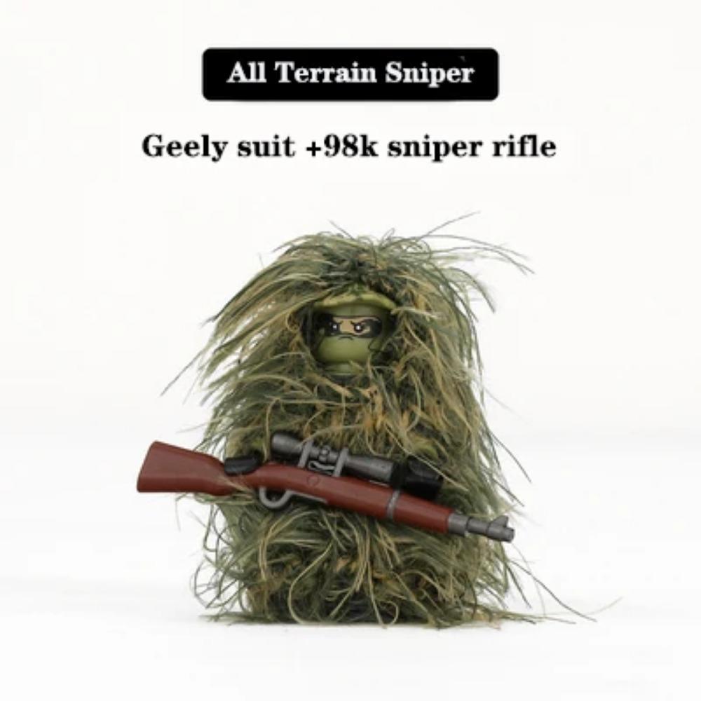 Military All-Terrain Sniper Camouflage Clothing Building Blocks Soldier Figures Weapon AWM Gun Parts MOC Game Bricks Kids Toys