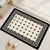 British Style Black and White Grid Bathroom Non-slip Mat Absorbent Quick Dry Foot Mat Toilet Dirty Good Care of Diatom Mud Mat