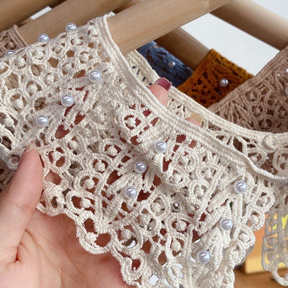 Pearl Decoration Shirt Collar Dress Decorative Shoulder Shawl Exquisite Lace Fake Collar Sewing EMA