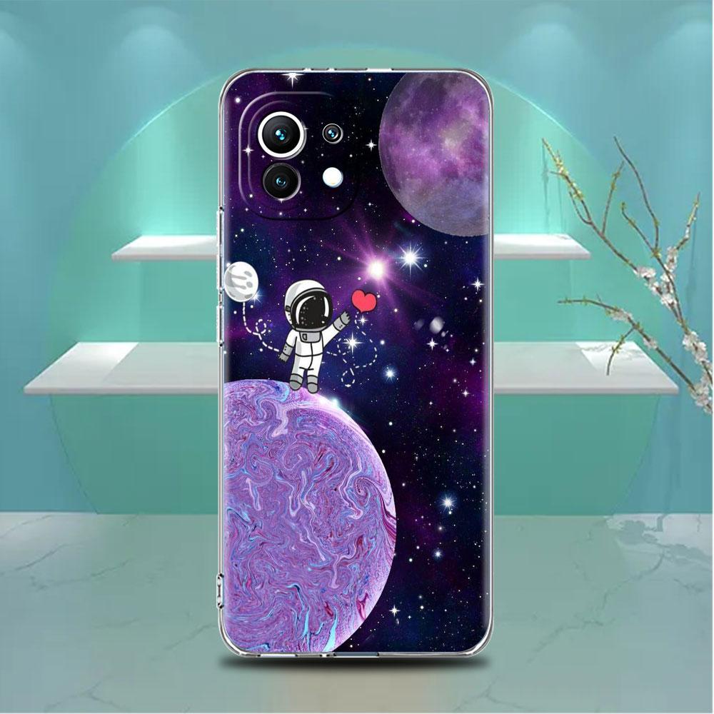 Прозрачный чехол Astronaut Universe для Xiaomi Mi Poco X3 NFC M3 Pro F3 F1 11 Lite 12 Note 10 11T 9T