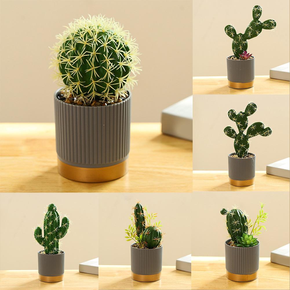 Искусственный кактус в горшке в богемном стиле для свадебного декора домашнего офиса
