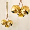 Набор из 5 латунных колокольчиков Shining Jingle Bell Cluster, ручная работа, подвесные колокольчики в виде коровы, подвесные колокольчики, украшение на счастливую рождественскую елку