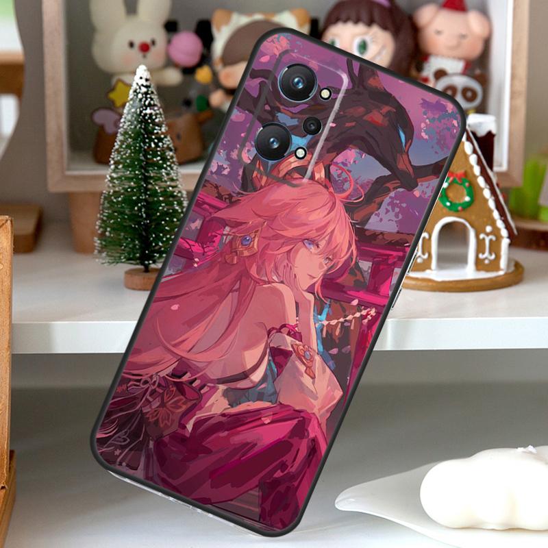 Чехол Yae Miko Genshin Impact для OPPO Realme C55 C35 C33 C31 C30 C25 C21Y C11 GT Neo 5 3T 2T Realme 10 9 11 Pro Plus