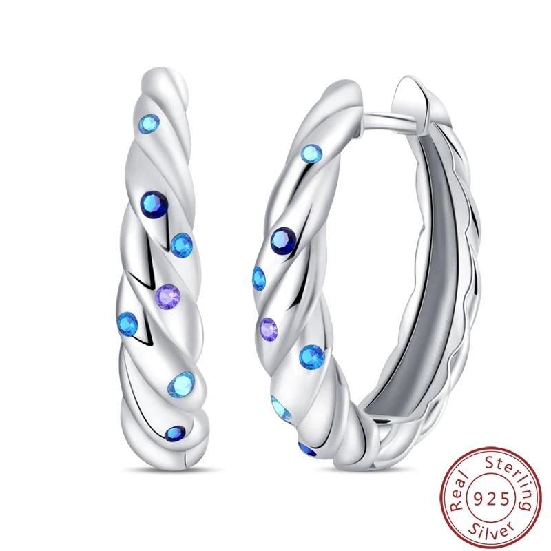Women's Romantic 925 Silver Snowflake Star Shining Zircon Christmas Winter Earrings Fit Wedding Party Exquisite Jewelry