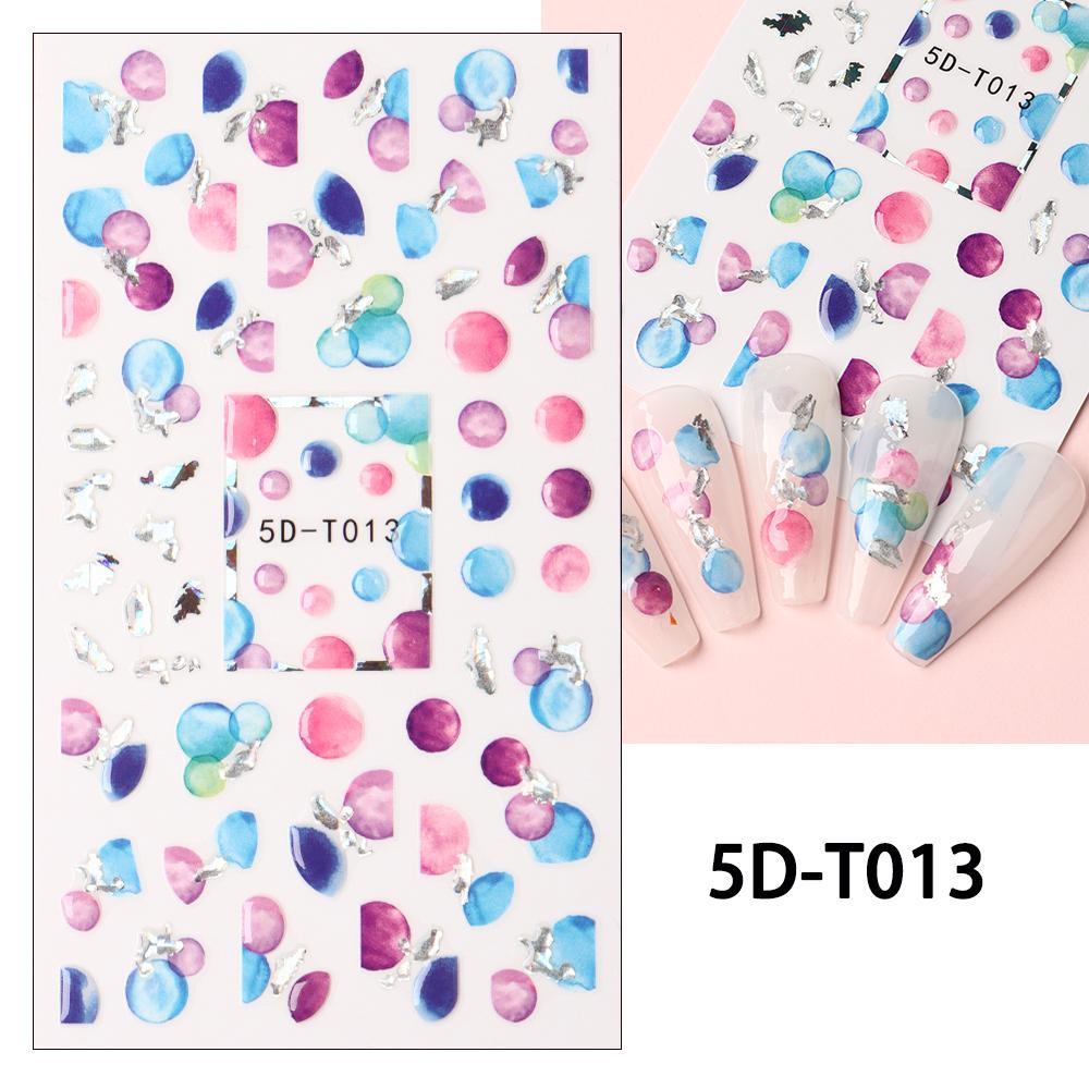 5D дизайн ногтей DIY маникюрный декор ползунки с рельефной гравировкой и тиснением наклейки для ногтей наклейка для дизайна ногтей