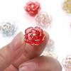 10Pcs Ornament Flower Beads Acrylic All-Match Pendant Durable Hole Charm  for Jewelry Making