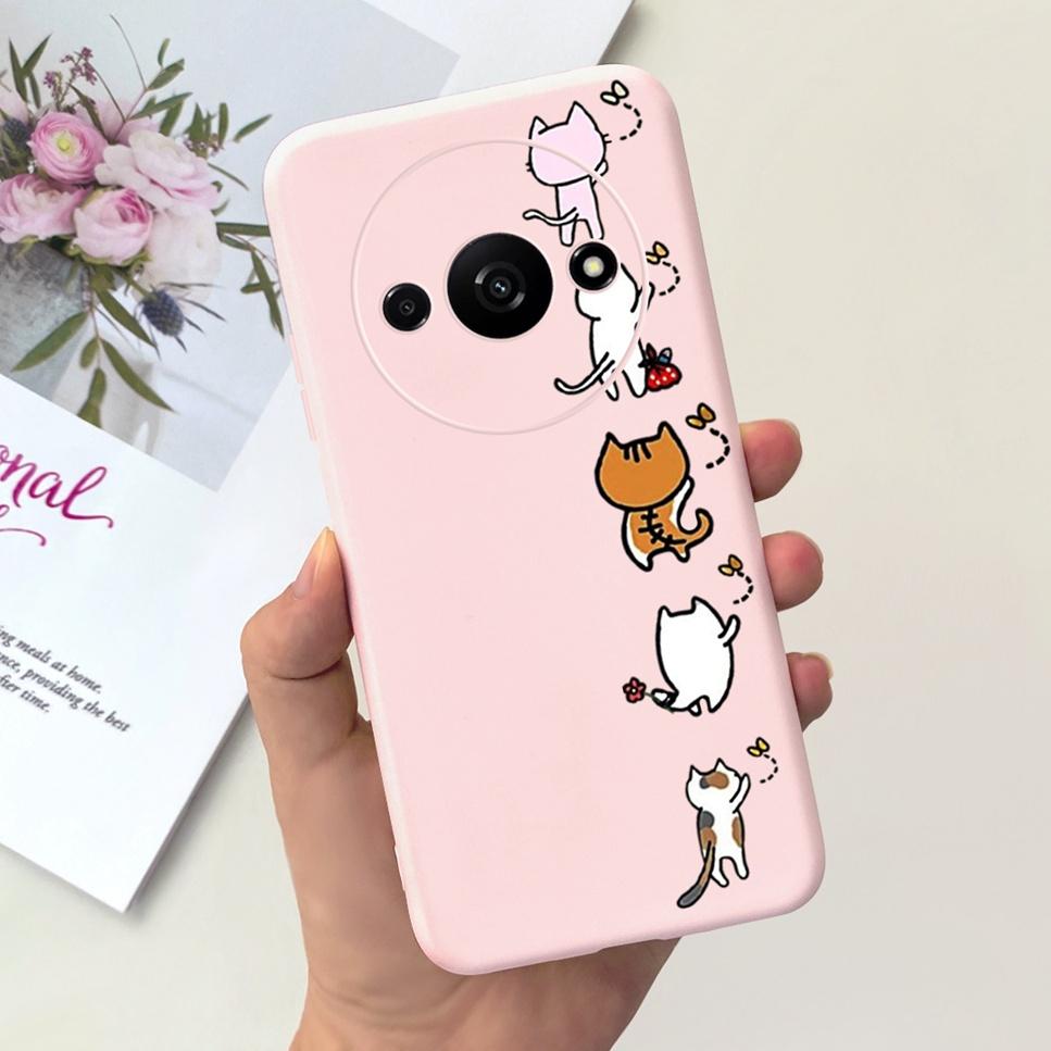 Модный дизайн Чехол для Xiaomi Redmi A3 4G Бабочка Милый Кот Мягкий Силиконовый Задний Чехол для Redmi A3 A 3 6.71" Бампер Чехол для Телефона