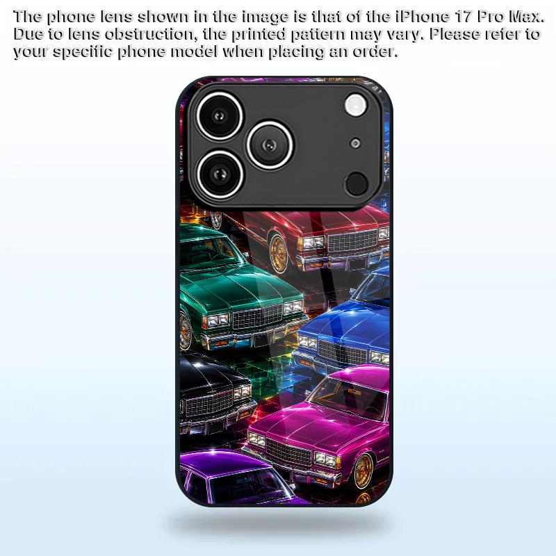 Ретро-узор с роскошным автомобилем 2D Чехол для телефона для iPhone 17 16 15 14 13 12 11 X XR XS Max Pro 8 plus Стекло Защитная крышка