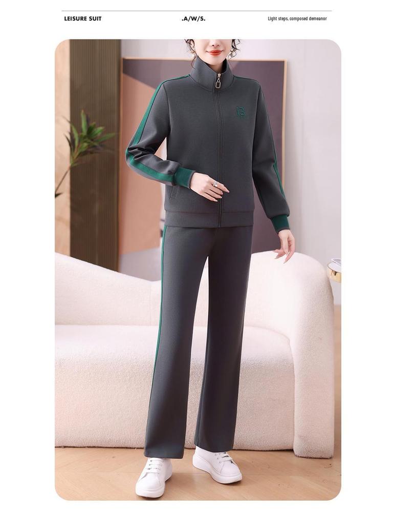 Женский спортивный костюм для мамы Весна/Осень 2025: Стильный антивозрастной беговой костюм-тройка