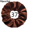 10pc/lot Scrunchies Velvet Scrunchies Hair Accessories For Women Elastic Bands Elegant Ponytail Solid Colors Coffee Black Grey