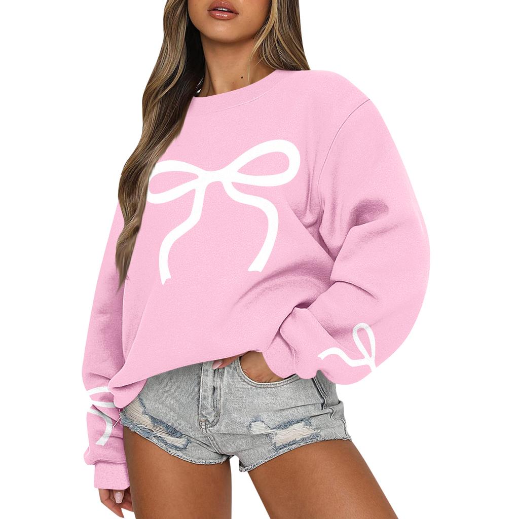 Women Tops Women's Long Sleeve Sweatshirt Casual Crewneck Loose Fit Pollover Fleece Tops