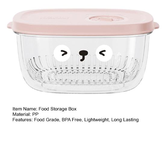 Ящик для хранения в холодильнике, прозрачный, пищевой, без бисфенола А, с рисунком из мультфильма, герметичный, сохраняющий свежесть, с крышкой, контейнер для фруктов и овощей, ящик для хранения