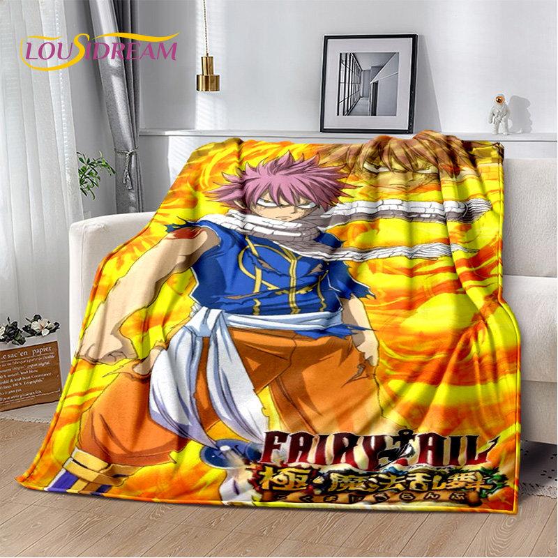 Мягкое плюшевое одеяло «Fairy Tail», японское аниме, мультфильм, фланелевое одеяло для гостиной, спальни, кровати, дивана, бухты для пикника, ребенка