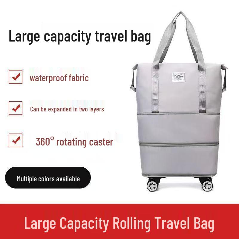 Очень большая расширяемая дорожная сумка-даффл на колесах: Разделение влажного/сухого, Легкий и Практичный для Дородового хранения и Деловых поездок.