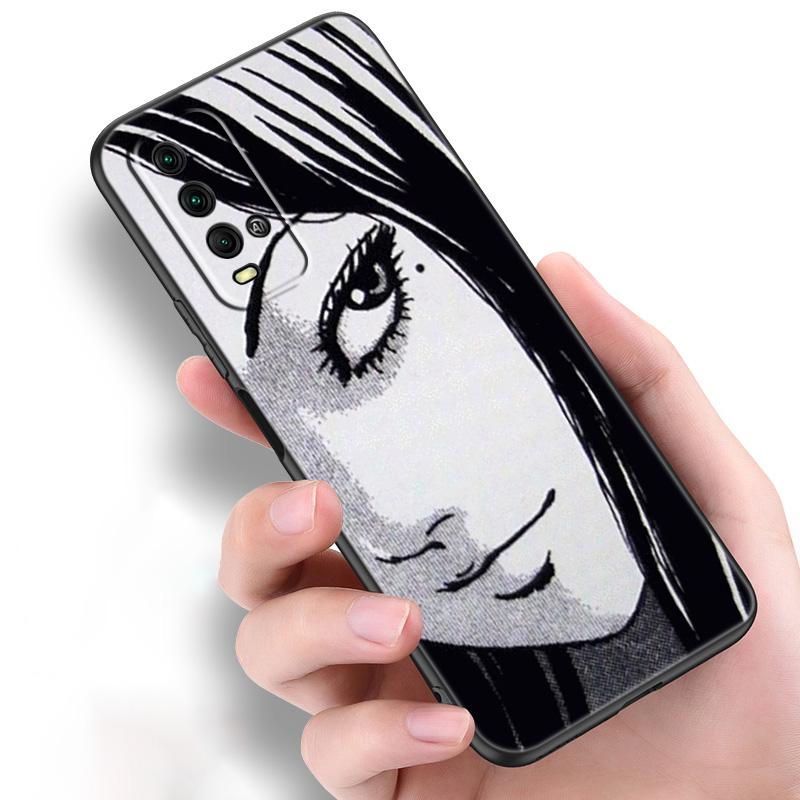Аниме Junji Ito футболки ужасов силиконовый чехол для телефона для Xiaomi Redmi Note 11 10 9 8 Pro 11T 10T 10S 9S 8T 9 9A 9C 9T черный чехол
