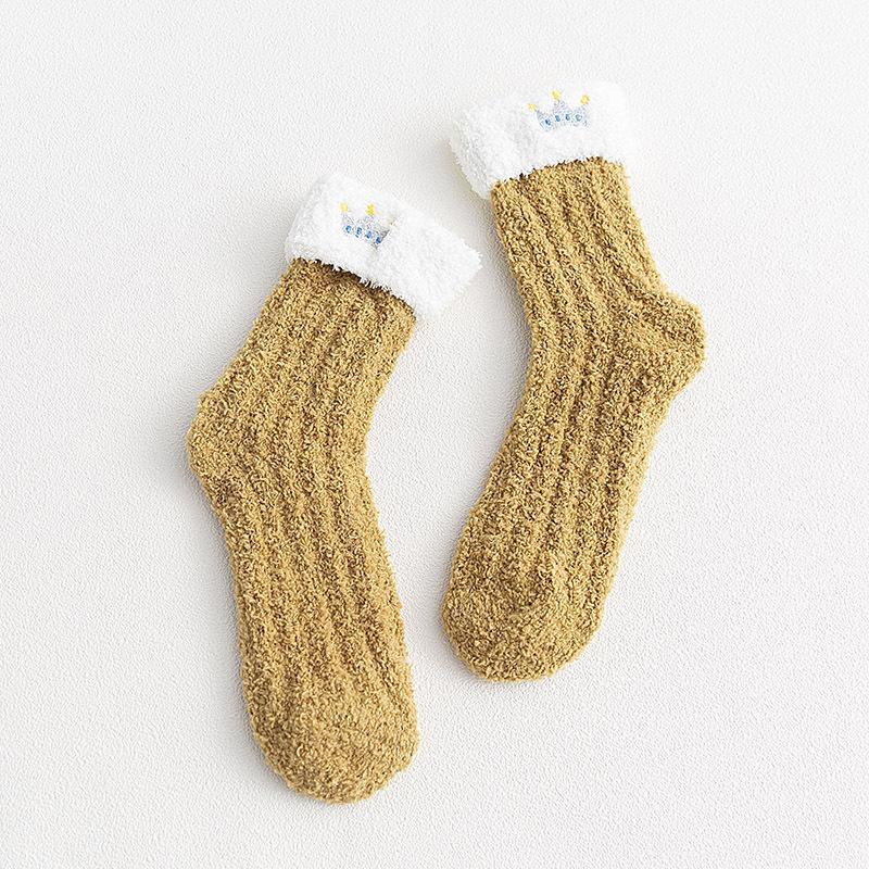 Милые носки с героями мультфильмов, женские осенне-зимние толстые теплые носки для сна, коралловые бархатные теплые носки Лолита Кавайи, рождественские подарки