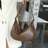 Women's Genuine Leather Hobo Soft Shoulder Messenger Bags for Women Wide Half-moon Bag