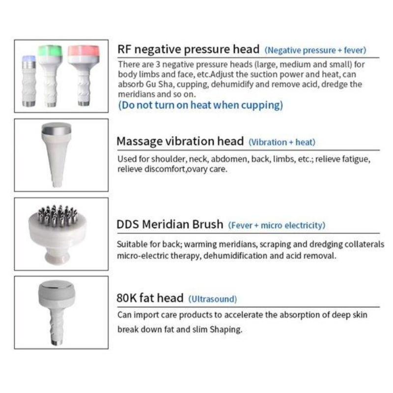 NEW 6 In 1 Ultrasonic 80K Cavitation Radio Frequency RF Face Lifting Weight Loss Slimming Machine Vibration Vacuum Body Massager