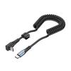 For iPhone 15 Series 1.5m Type-C To Type-C TPU Cable Scalable Spring Elbow PD 60W 480Mbps Sync Charging and Data Cord