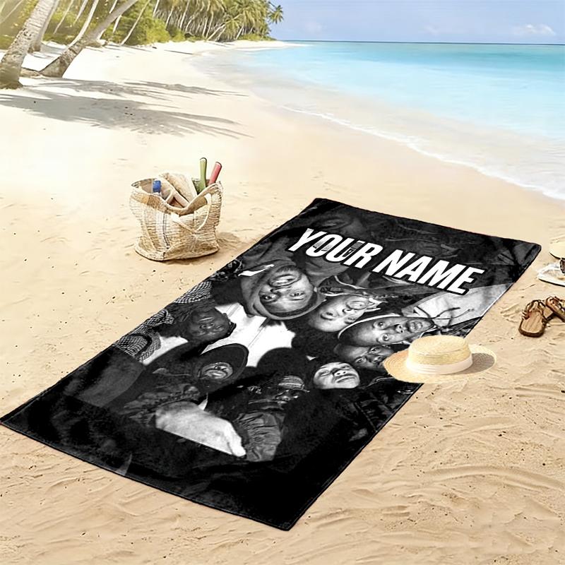 Custom Name Wu-Tang Clan Print Beach Towel, Large Soft Quick Dry Towel for Beach Camping Swimming