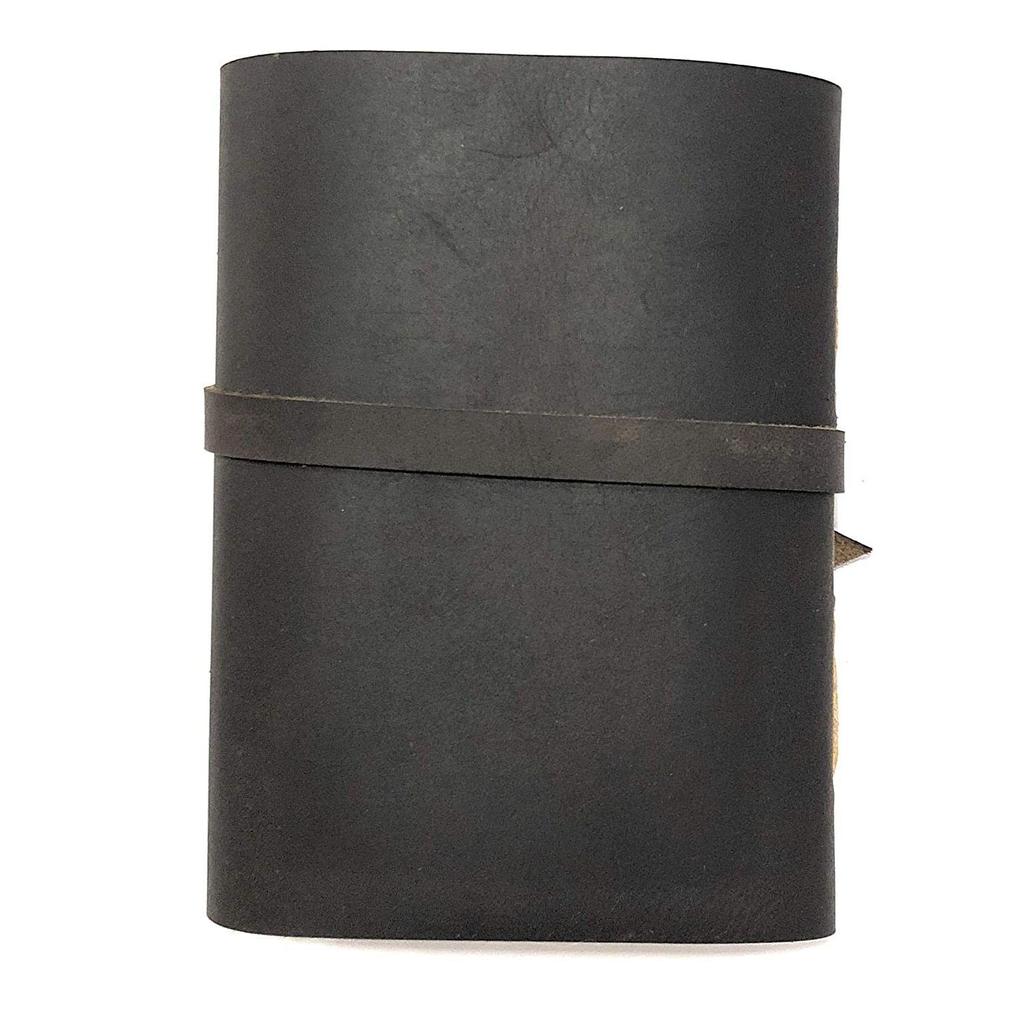 Винтажный кожаный бумажный дневник ручной работы со стильным ключом (черный)